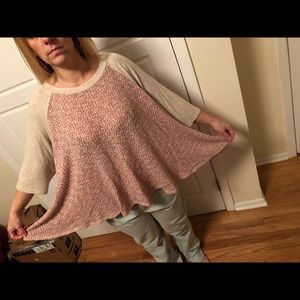 Anthropologie sweater like baseball tee size XL